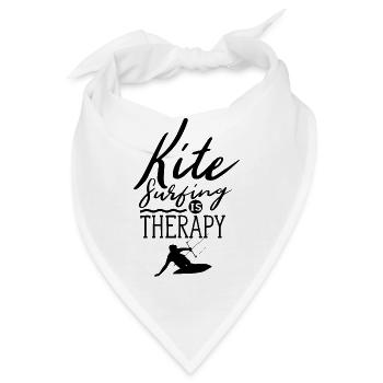 Kitesurfen ist meine Therapie Kitesurfer Kitesurf - Bandana - Weiß - Vorne