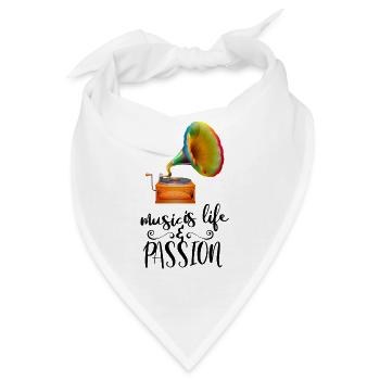 musik - Bandana - Weiß - Vorne