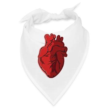 Herz Anatomie - Bandana - Weiß - Vorne
