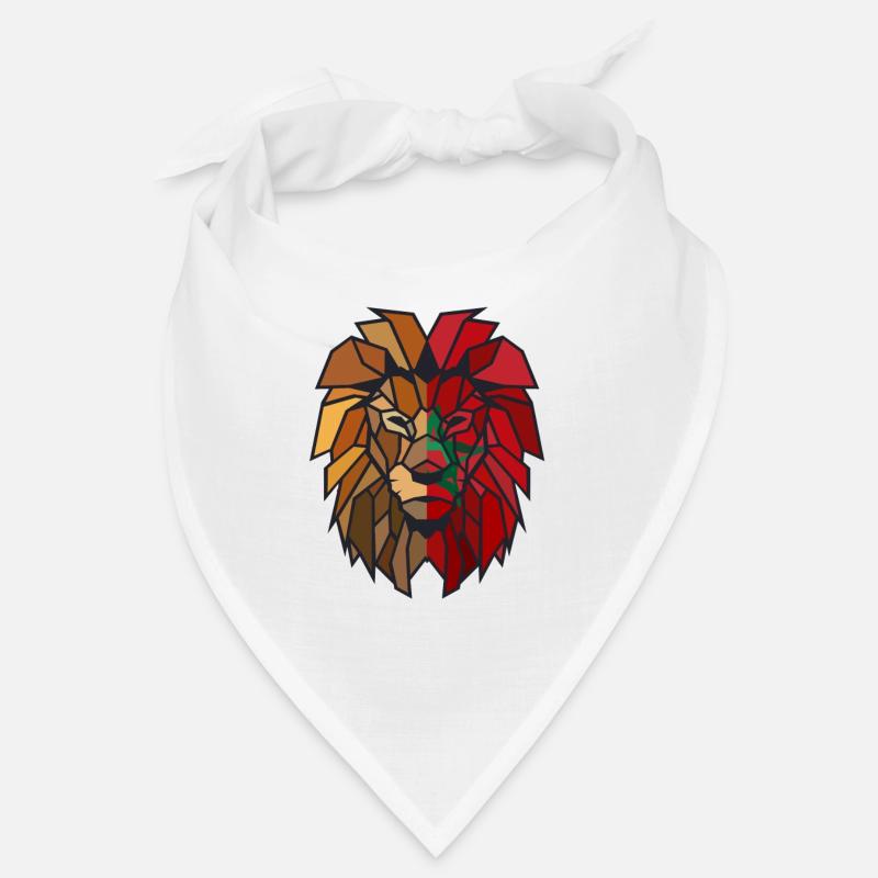 Maroc lion polygone - Bandana - blanc