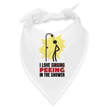 I love peeing in the shower - Dusche pinkeln - Bandana - Weiß - Vorne