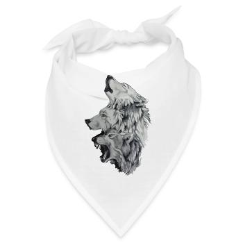 Drei Wölfe - Bandana - Weiß - Vorne