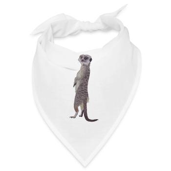 aufrecht stehendes Erdmännchen - Bandana - Weiß - Vorne