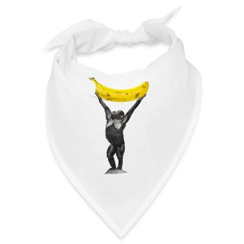 Affe Banane Ape - Bandana - Weiß - Vorne
