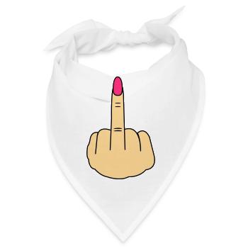 Mittelfinger Woman - Bandana - Weiß - Vorne