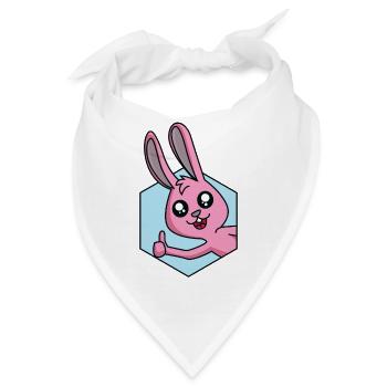 Hase Daumen Hoch - Bandana - Weiß - Vorne