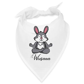 Auszeit Durchatmen Wusaaa Hase - Bandana - Weiß - Vorne