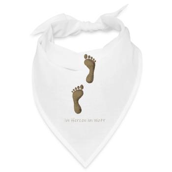 Im Herzen im Watt - Bandana - Weiß - Vorne