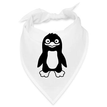 Ulkiger lustiger Pinguin grinst - Bandana - Weiß - Vorne