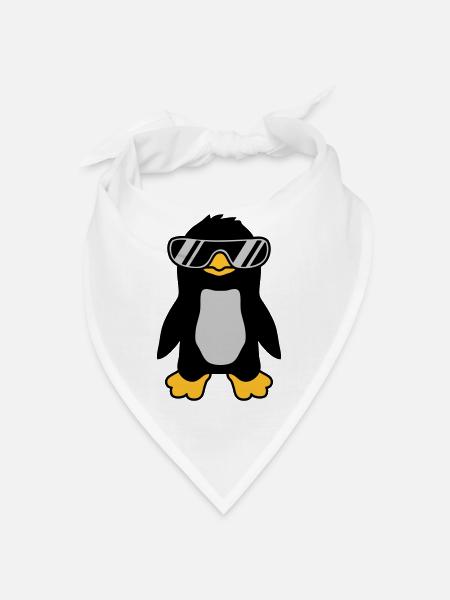 Sonnenbrille Pinguin cool Design - Bandana - Weiß - Vorne