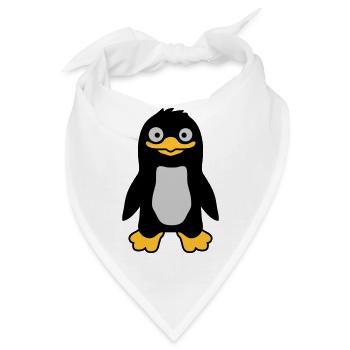 Lustiger ulkiger Pinguin grinst - Bandana - Weiß - Vorne