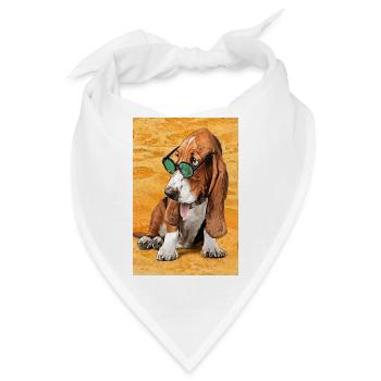 cooles Strand-Basset - Bandana - Weiß - Vorne