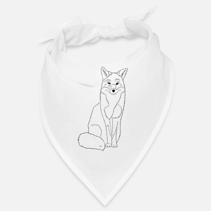 happy fox in black and white Bandana
