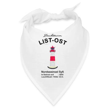 Leuchtturm List - Ost auf Sylt, Zeichnung - Bandana - Weiß - Vorne