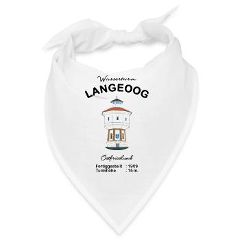 Wasserturm auf Langeoog in Ostfriesland - Bandana - Weiß - Vorne