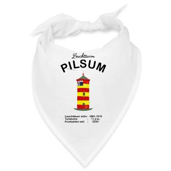 Leuchtturm Pilsum, Ostfriesland, deutsche Nordsee - Bandana - Weiß - Vorne