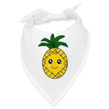 Kawaii Ananas Kawaii Früchte Kawaii Obst - Bandana - Weiß - Vorne