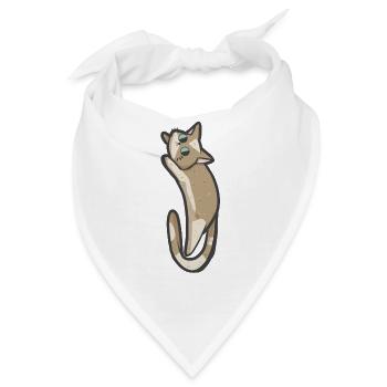 Süße beige Katze - Bandana - Weiß - Vorne