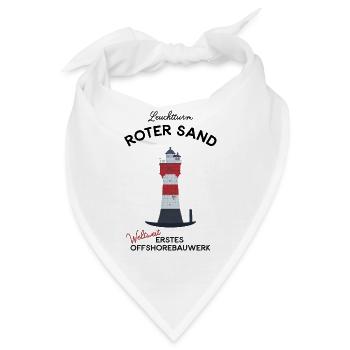 Leuchtturm Roter Sand, Nordsee, Offshore - Bandana - Weiß - Vorne