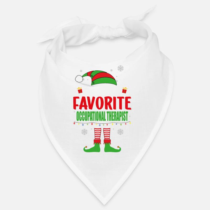Santa's Favorite Occupational Therapist Elf - Bandana - white
