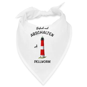 Kultiger Leuchtturm Insel Pellworm, abschalten - Bandana - Weiß - Vorne