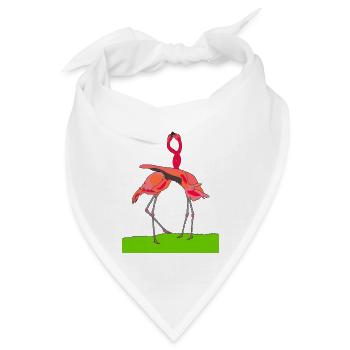 flamingos - Bandana - Weiß - Vorne