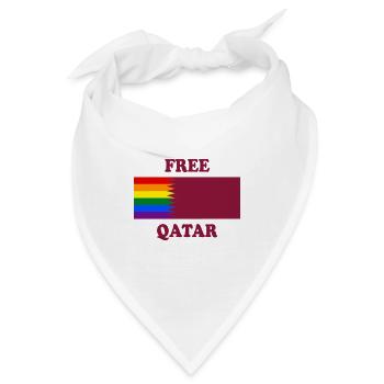Free Qatar Design - Bandana - Weiß - Vorne