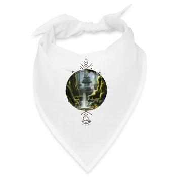 Fantasielandschaft am Morgen. - Bandana - Weiß - Vorne