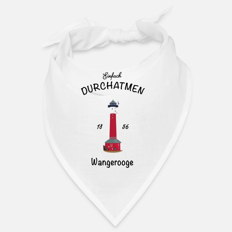 Wangerooge, Just take a deep breath, old lighthouse - Bandana - white