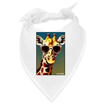 Giraffe Sonnenbrille Tierwelt Tiere Zoo Safari - Bandana - Weiß - Vorne