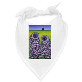 Eule im Feld - Bandana - Weiß - Vorne