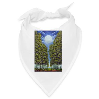 Allee mit Mond - Bandana - Weiß - Vorne