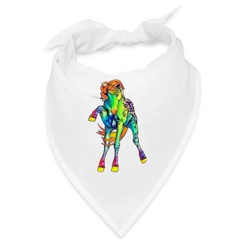 neon Pferd - Bandana - Weiß - Vorne