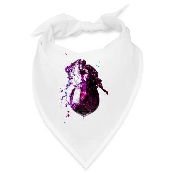 Glas - Violetter Splash - Bandana - Weiß - Vorne