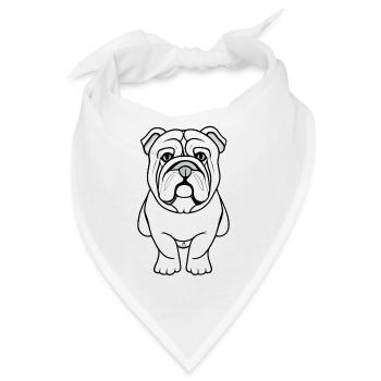 Bulldogge französische englisch Hund Hündchen 14 - Bandana - Weiß - Vorne