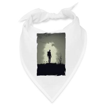 Zombie Illustration Minimalistisches Design - Bandana - Weiß - Vorne