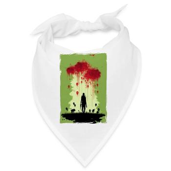 Zombie Illustration Minimalistisches Design - Bandana - Weiß - Vorne