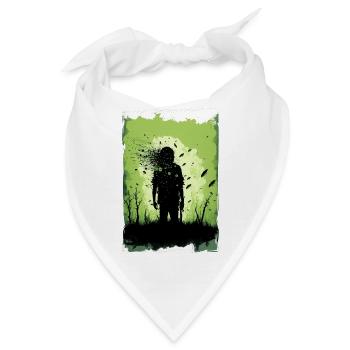 Zombie Illustration Minimalistisches Design - Bandana - Weiß - Vorne