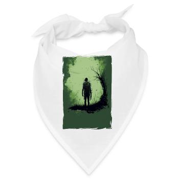 Zombie Illustration Minimalistisches Design - Bandana - Weiß - Vorne