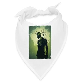 Zombie Illustration Minimalistisches Design - Bandana - Weiß - Vorne