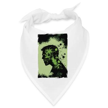 Zombie Illustration Minimalistisches Design - Bandana - Weiß - Vorne