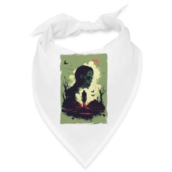 Zombie Illustration Minimalistisches Design - Bandana - Weiß - Vorne
