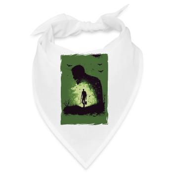 Zombie Illustration Minimalistisches Design - Bandana - Weiß - Vorne