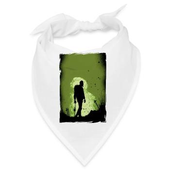 Zombie Illustration Minimalistisches Design - Bandana - Weiß - Vorne