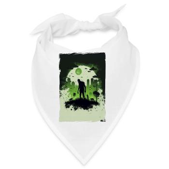 Zombie Illustration Minimalistisches Design - Bandana - Weiß - Vorne