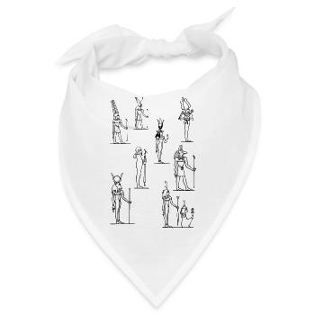 8 Ägyptische Figuren - Bandana - Weiß - Vorne