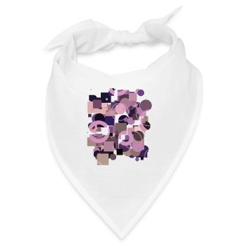 Abstrakte geometrische Formen - Bandana - Weiß - Vorne