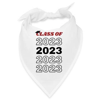 Abschlussklasse 2023 rot - Bandana - Weiß - Vorne