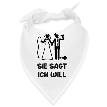 Poltern sie sagt ich will - Bandana - Weiß - Vorne