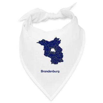 Karte Bundesland Brandenburg Straßenkarte - Bandana - Weiß - Vorne